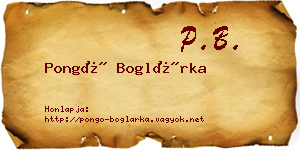 Pongó Boglárka névjegykártya